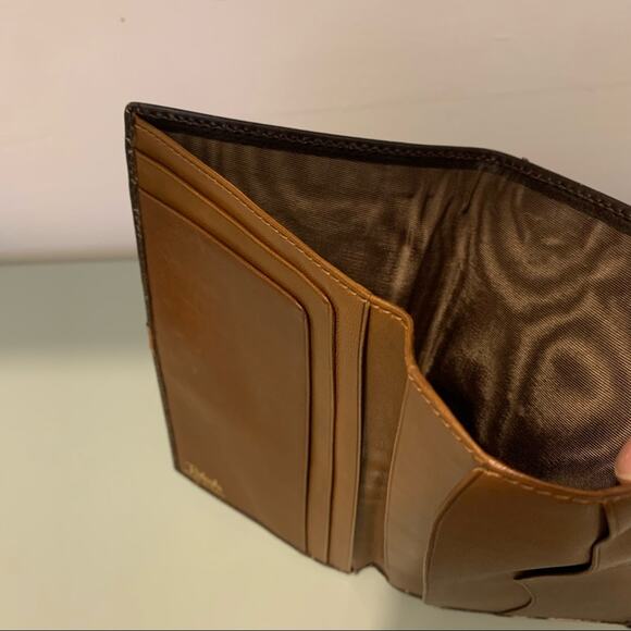 Vintage Raleighs Wallet Leather Bifold 2 Tone Brown Brass Italy 3.75 x 6.5 - Picture 11 of 14